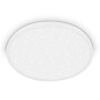 Weißes Brilo LED-Panel Slim Sternenhimmel, runde Deckenleuchte mit Sternenmuster.