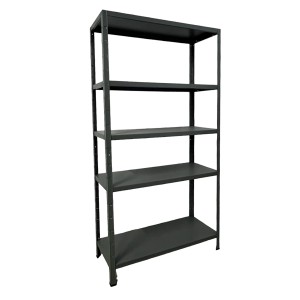 Schulte Steckregal, 190x100x40 cm, grau-grün, mit 5 Böden. Metallregal für Lager und Keller.