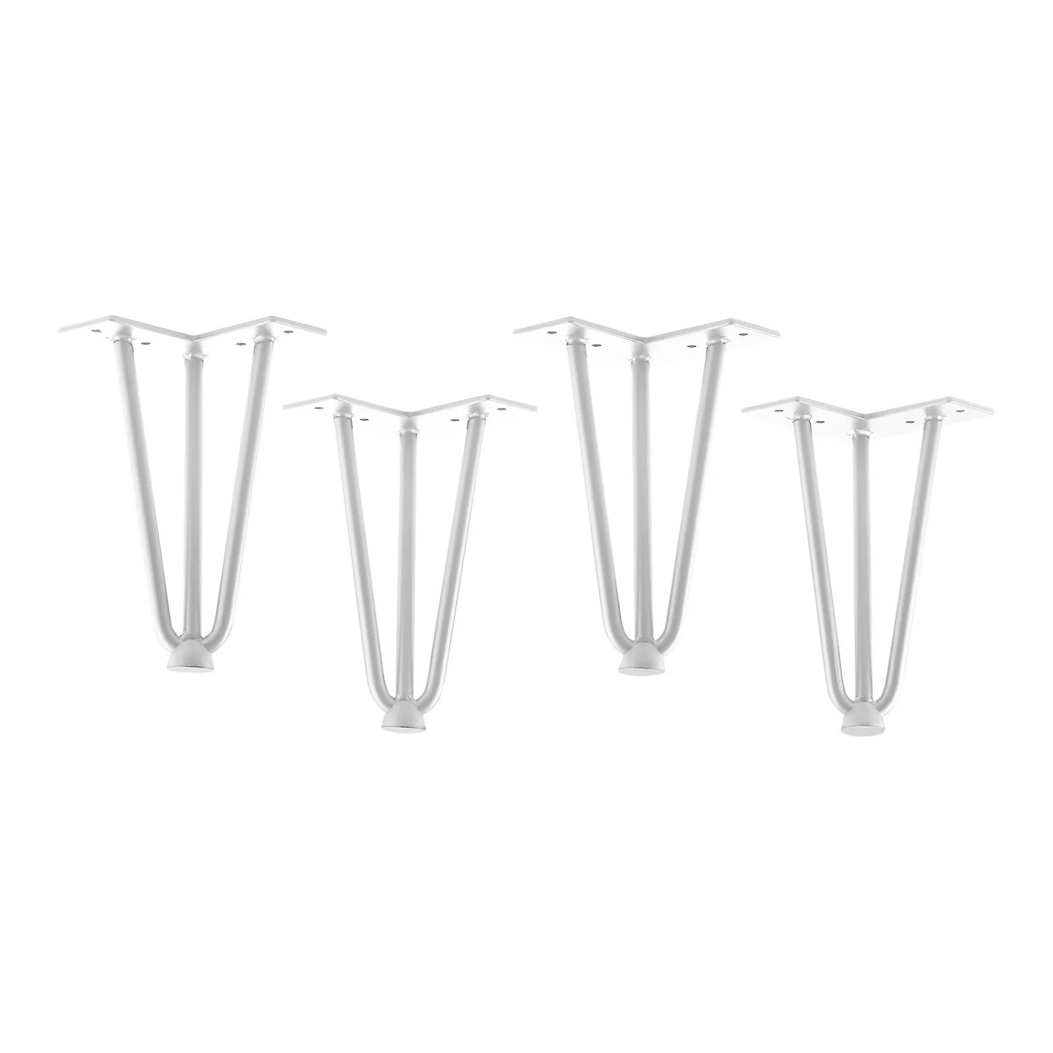 SOTECH 4 Stück Haarnadelbeine Baustahloptik Höhe 200 mm Weiß