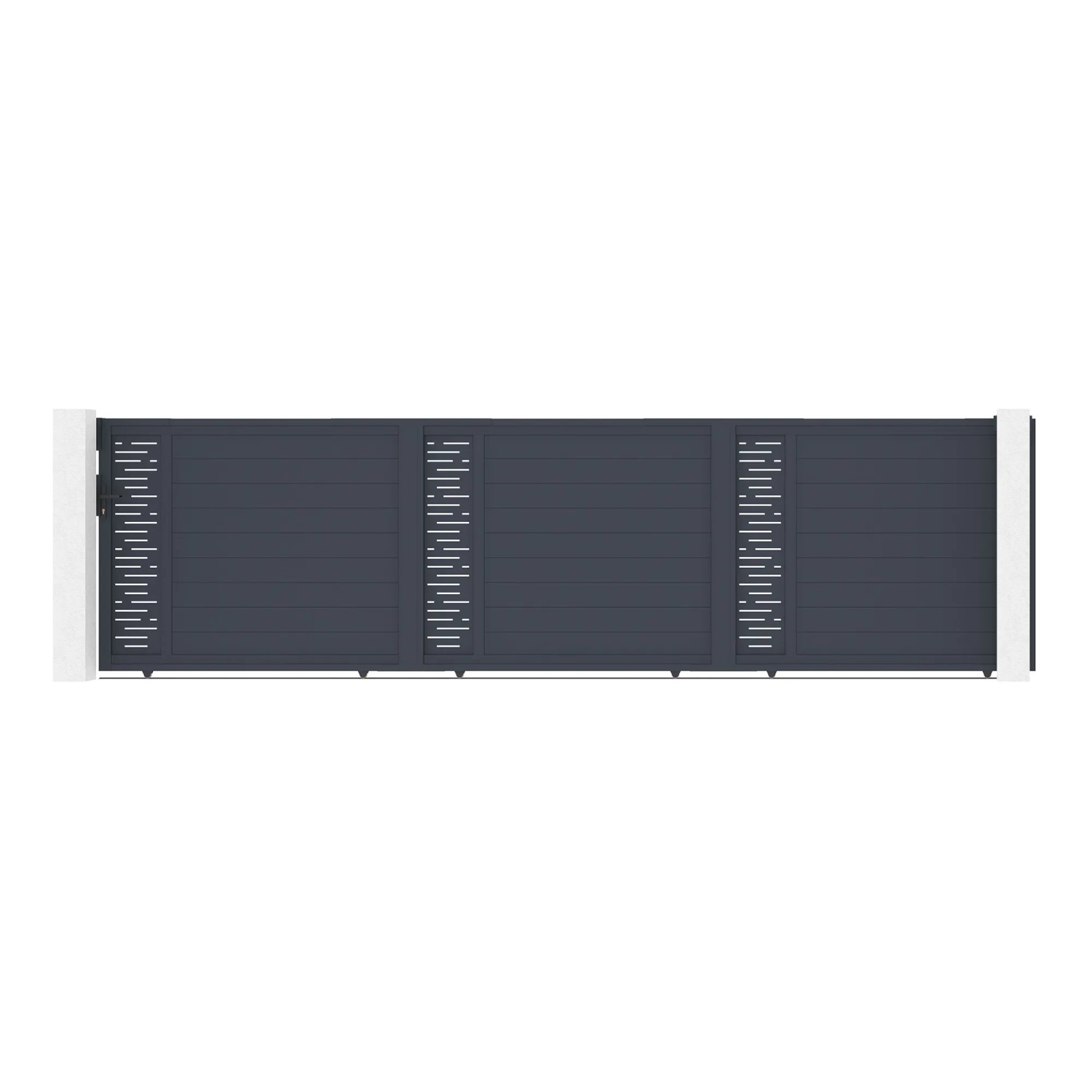 Casanoov Schiebetor Arlberg 600x160cm Aluminium Grau & Ranger C300 Motorisierung