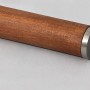 Handlauf aus Sapelli Massivholz (Ø 40mm) mit Edelstahl-Abschluss für Innen und Außen.