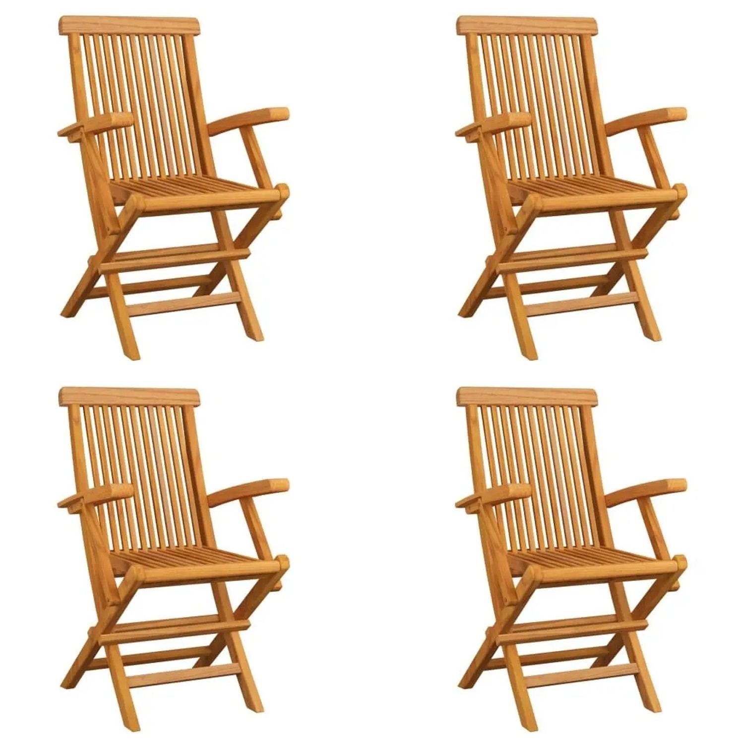 vidaXL Klappbare Gartenstühle 4 Stk Massivholz Teak 3065528 günstig online kaufen