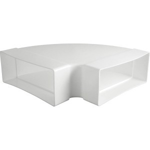 Marley Bogen 90° für Flachkanalsystem 150, waagerecht, aus Kunststoff, weiß.