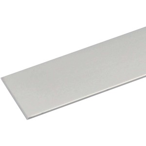Arcansas Flachstange aus Aluminium, silber eloxiert, 3x40x1000 mm.