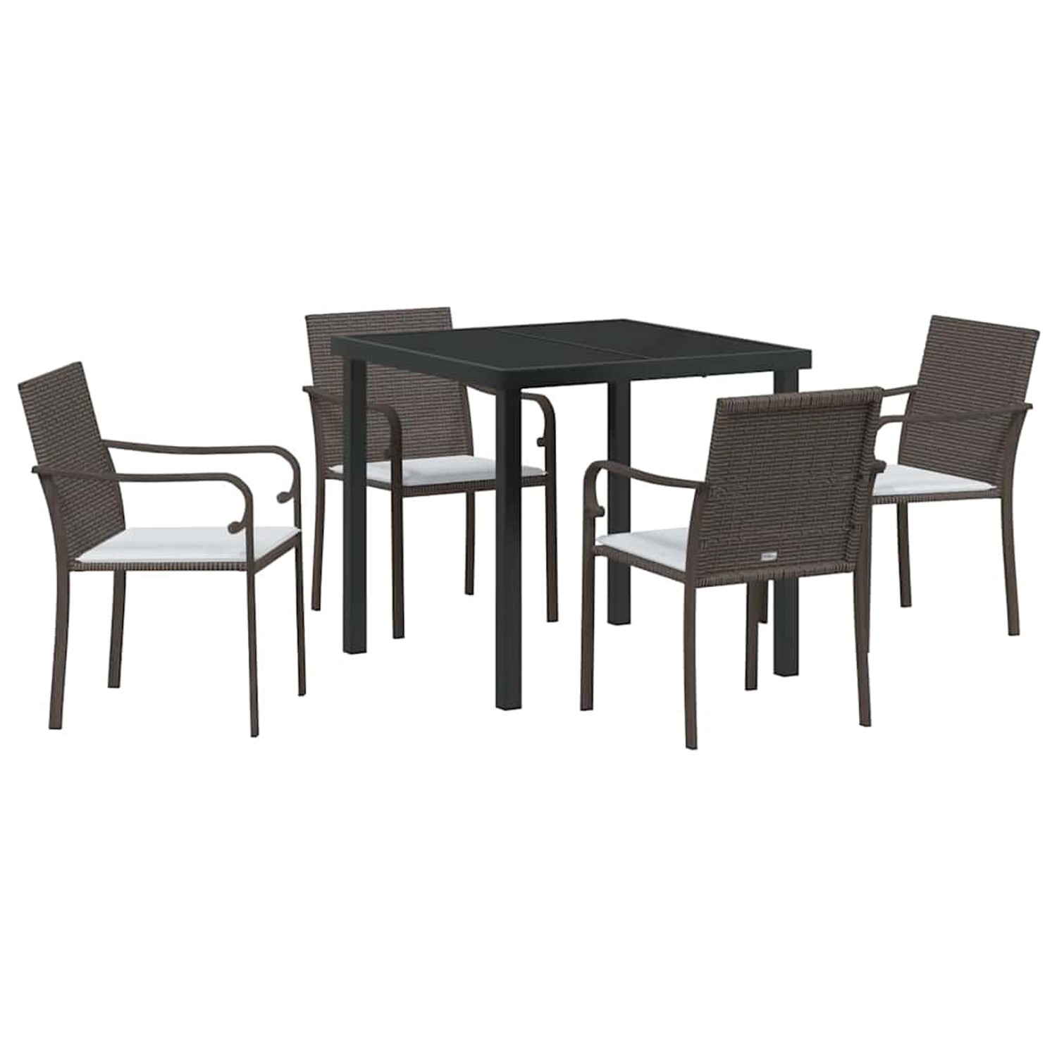 vidaXL Garten Essgruppe 5-Tlg Braun Poly Rattan 3379045 günstig online kaufen