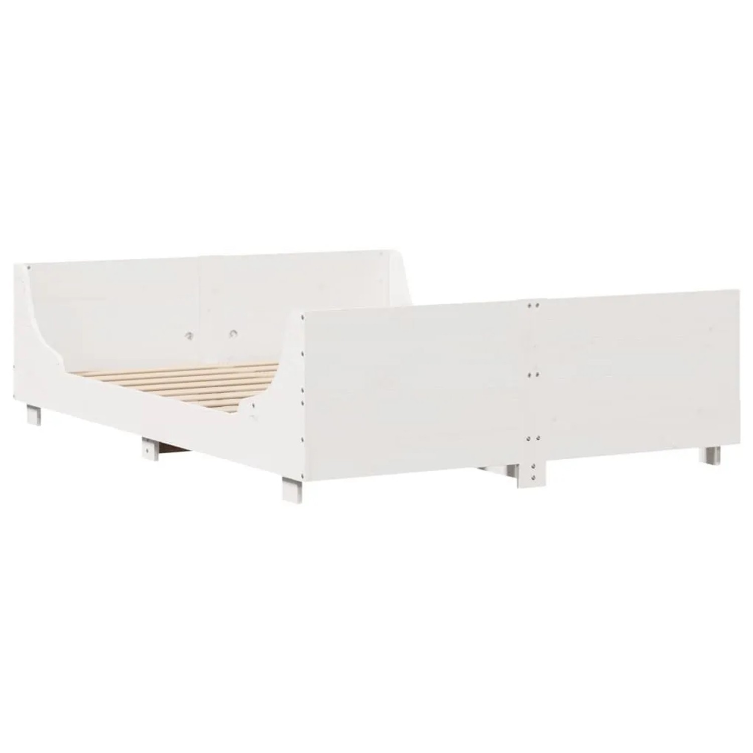 vidaXL Massivholzbett ohne Matratze Weiß 140x190 cm Kiefernholz 3302286 günstig online kaufen