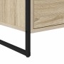 Detail des vidaXL Seitenschranks Sonoma: Holzwerkstoff in Holzoptik, schwarzes Metallbein.