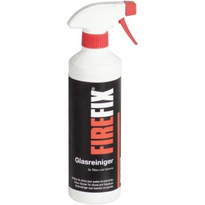 Firefix Kaminglasreiniger 500ml in Sprühflasche zur Reinigung von Ofen- und Kaminscheiben.