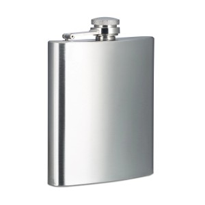 Relaxdays Flachmann Edelstahl Silber Spülmaschinengeeignet 200 ml 12 x 9 x 2 cm