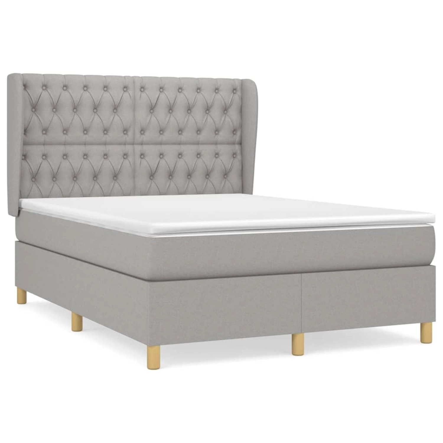 vidaXL Boxspringbett mit Matratze Hellgrau 140x200 cm Stoff 3128765 günstig online kaufen
