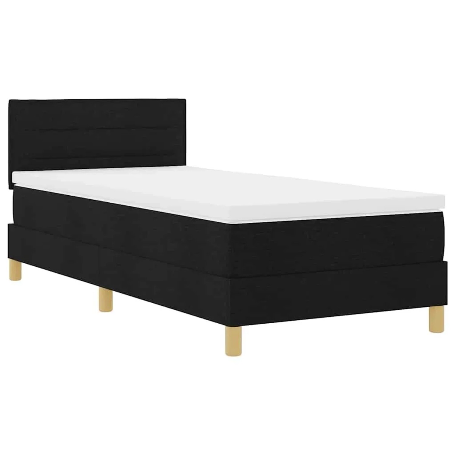 vidaXL Boxspringbett mit Matratze Schwarz 90 x 200 cm Stoff 3338813 günstig online kaufen