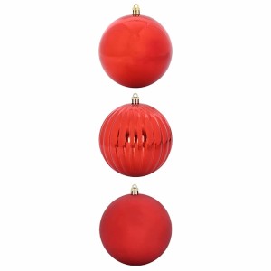 vidaXL Weihnachtskugel-Set 3-Tlg Rot XXL 42018856
