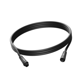 Schwarzes Steinel 24 V Verlängerungskabel, 2,5 m, mit Steckverbindern für Garten-Lichtsysteme. Robust, IP67.
