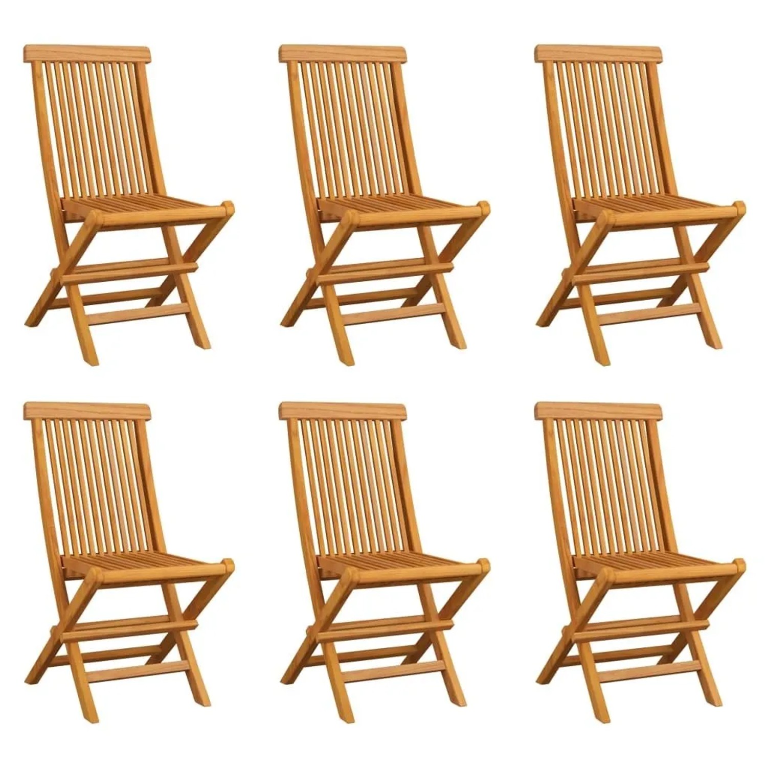 vidaXL Klappbare Gartenstühle 6 Stk Massivholz Teak 3065527 günstig online kaufen
