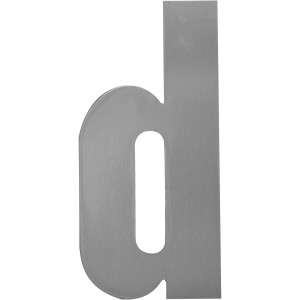 Hausnummer 'd', Edelstahl, satiniert. Moderne Optik für Ihre Fassade.