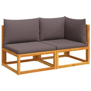 vidaXL Gartensofa mit Kissen 2-Sitzer Holz Akazie & Seil 4008163