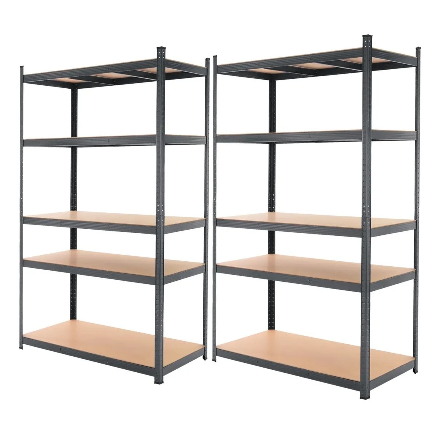 ECD Germany 2Er Set Werkstattregal 200x100x50cm Anthrazit aus Metall