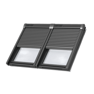 Rolladen Solarantrieb Modular CK02 Alu für Dachfenster, geschlossen.