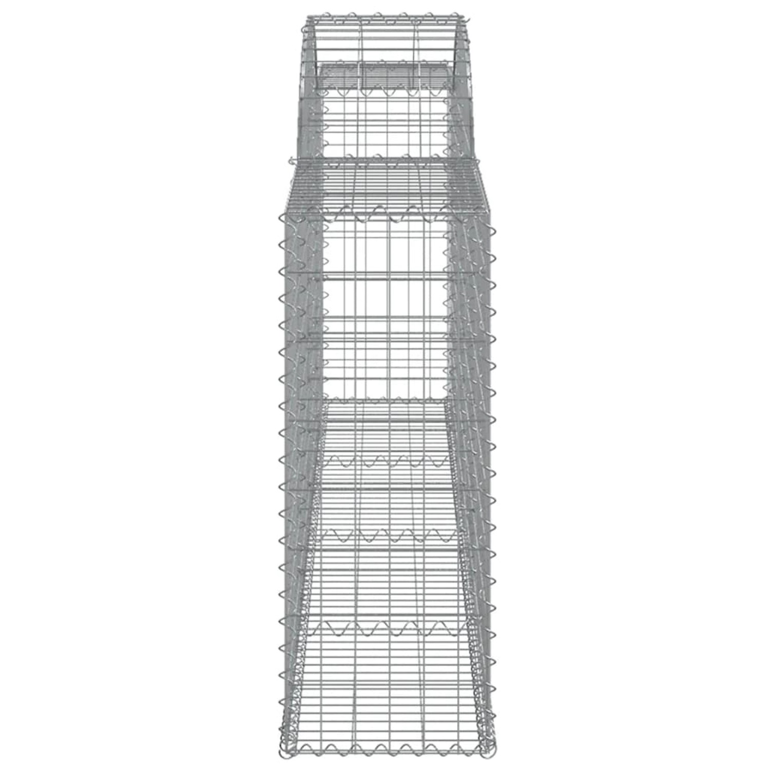 Set aus 30 Gabionen mit Hochbogen, 300x30x80/100cm, aus verzinktem Eisen für Hochbeete.
