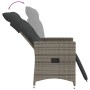 vidaXL Gartensessel Verstellbar mit Kissen Grau Poly Rattan 365661_7