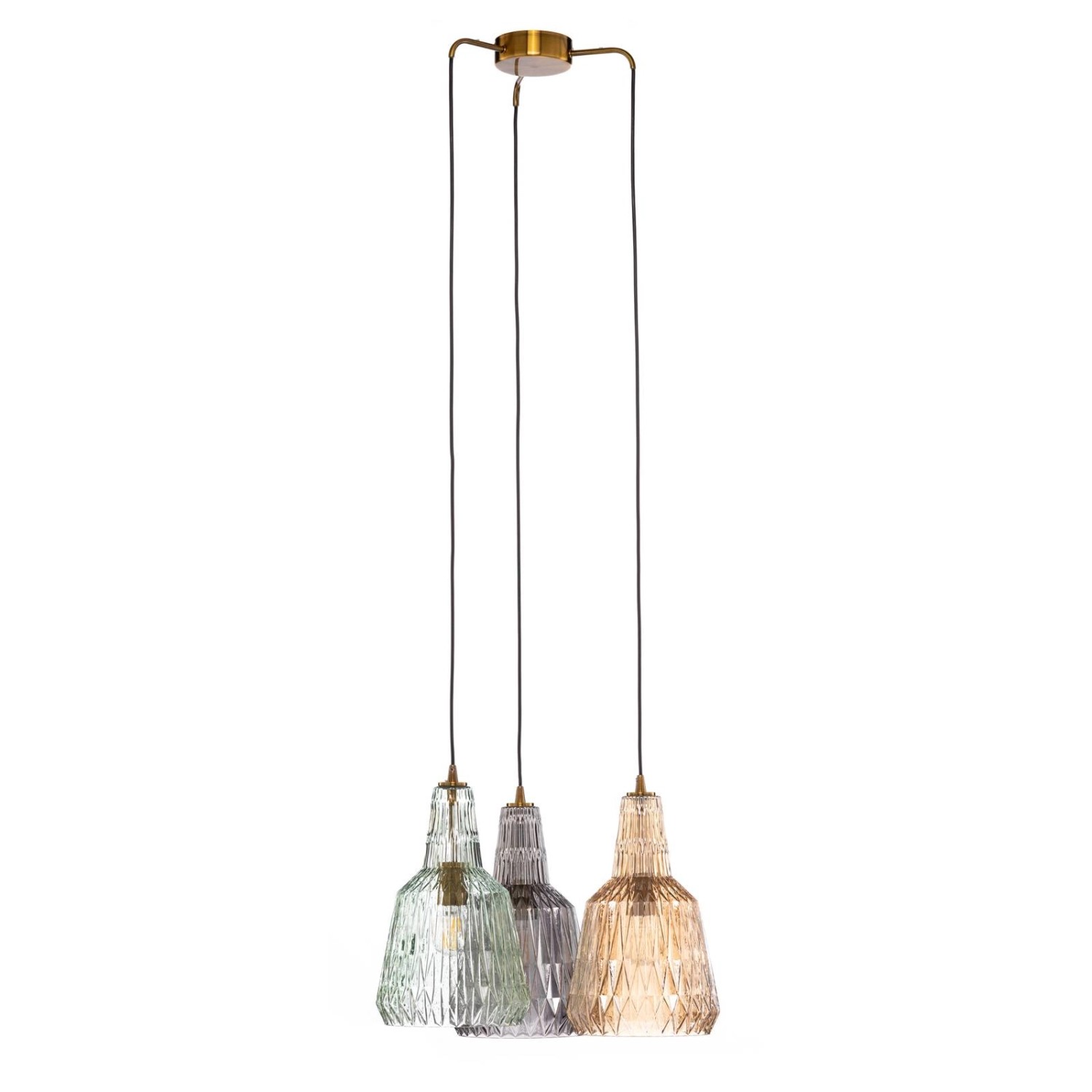 Lindby Pendelleuchte Belarion 10020428 Retro Vintage Antik aus Glas 3-flamm günstig online kaufen