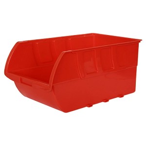 Roter PROREGAL Sichtlagerkasten aus Kunststoff, 12x16x23cm, zur Aufbewahrung und Ordnung.