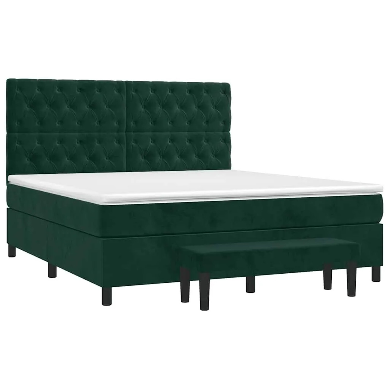 vidaXL Boxspringbett mit Matratze Dunkelgrün 160x200 cm Samt 3138034 günstig online kaufen