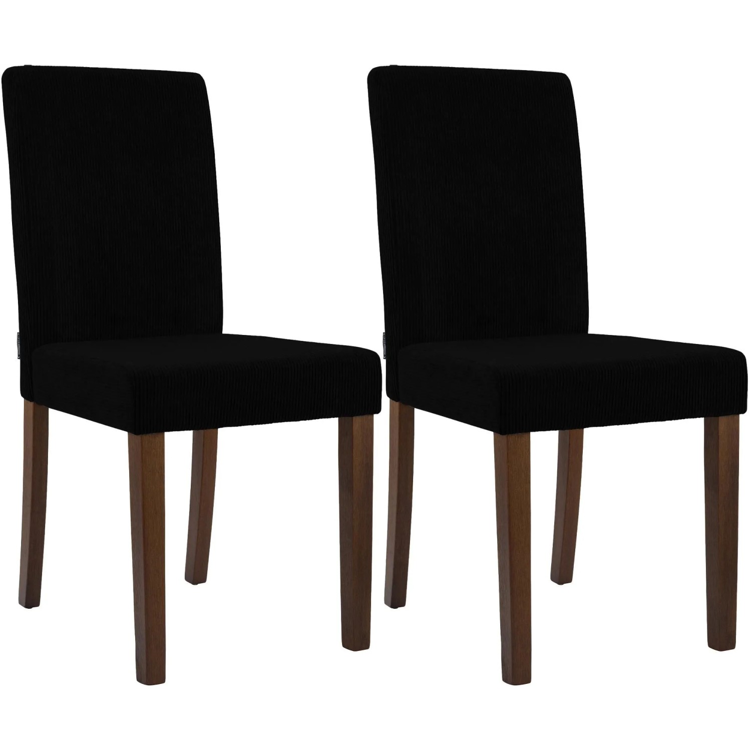 DELUKE 2er Set Esszimmerstuhl DALAN Cord Schwarz 41x47x91cm Antik-Dunkel Essstühle Esszimmerstühle Küchenstühle Wohnzimmerstühle