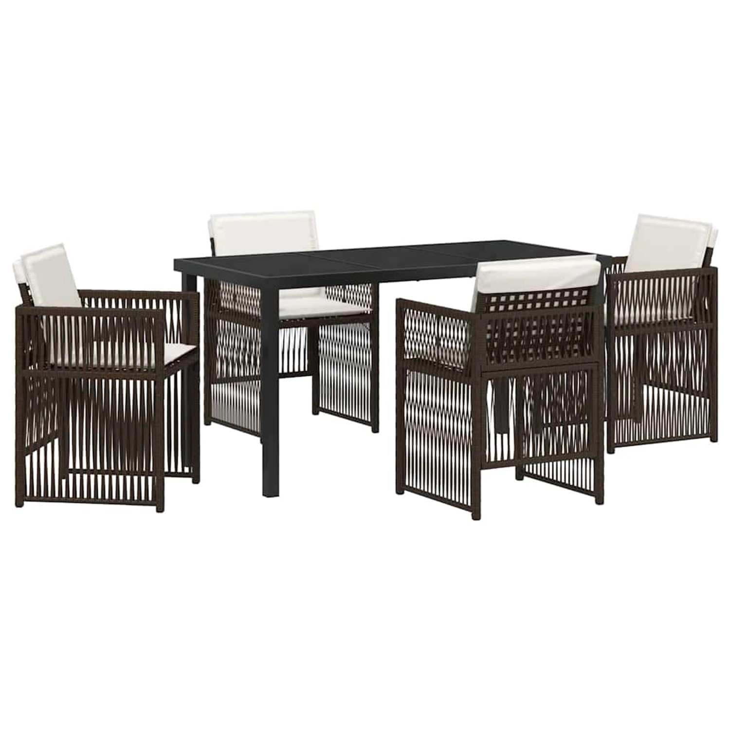 vidaXL Garten Essgruppe 5-Tlg Braun Poly Rattan 3380658 günstig online kaufen