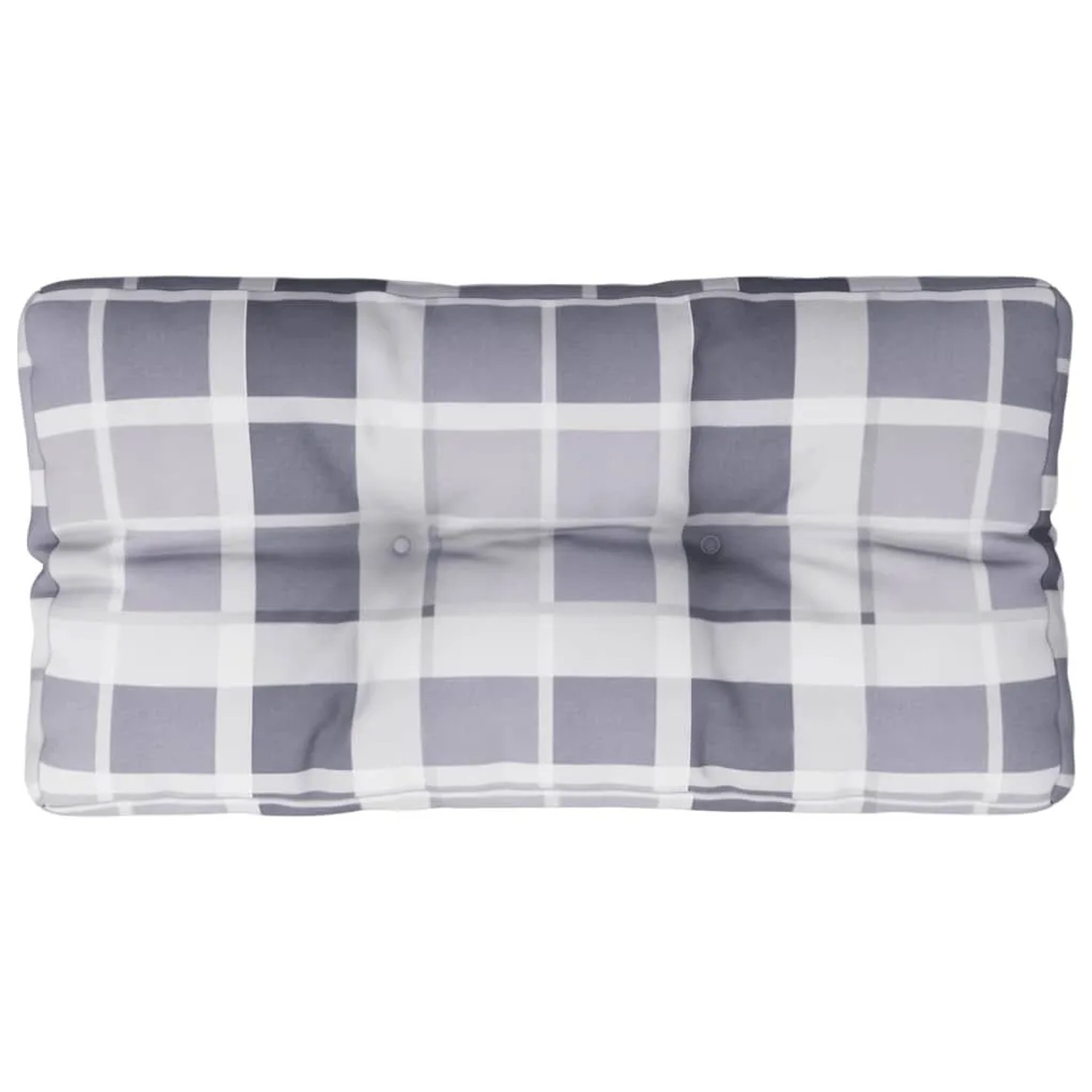 vidaXL Palettenkissen Grau Kariert 70x40x12 cm Stoff 360593