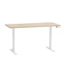 Schildmeyer Schreibtisch Arezzo, Eiche, elektrisch höhenverstellbar, weißes Metallgestell. Moderner Bürotisch.
