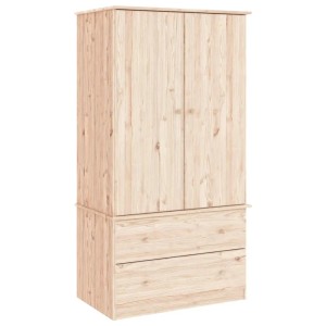 vidaXL Kleiderschrank ALTA aus Kiefernholz mit zwei Türen und zwei Schubladen.