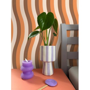 ESTAhome Tapete Wellenförmige Streifen Orange Und Braun 50 X 900 Cm 131612