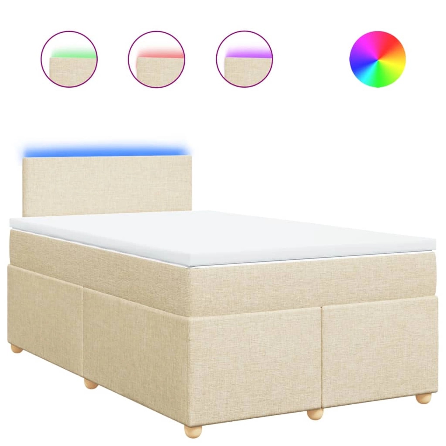 vidaXL Boxspringbett mit Matratze Creme 120x200 cm Stoff 3288945 günstig online kaufen