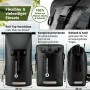 SCANDIC NATURE Rucksack Pioneer, 35L, schwarz, wasserdicht, mit Roll Top. Ideal für Outdoor, Wandern und Reisen.
