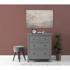 Vintage Leinwandbild (90x60 cm) mit romantischer Landschaft als Wanddeko für Schlafzimmer.