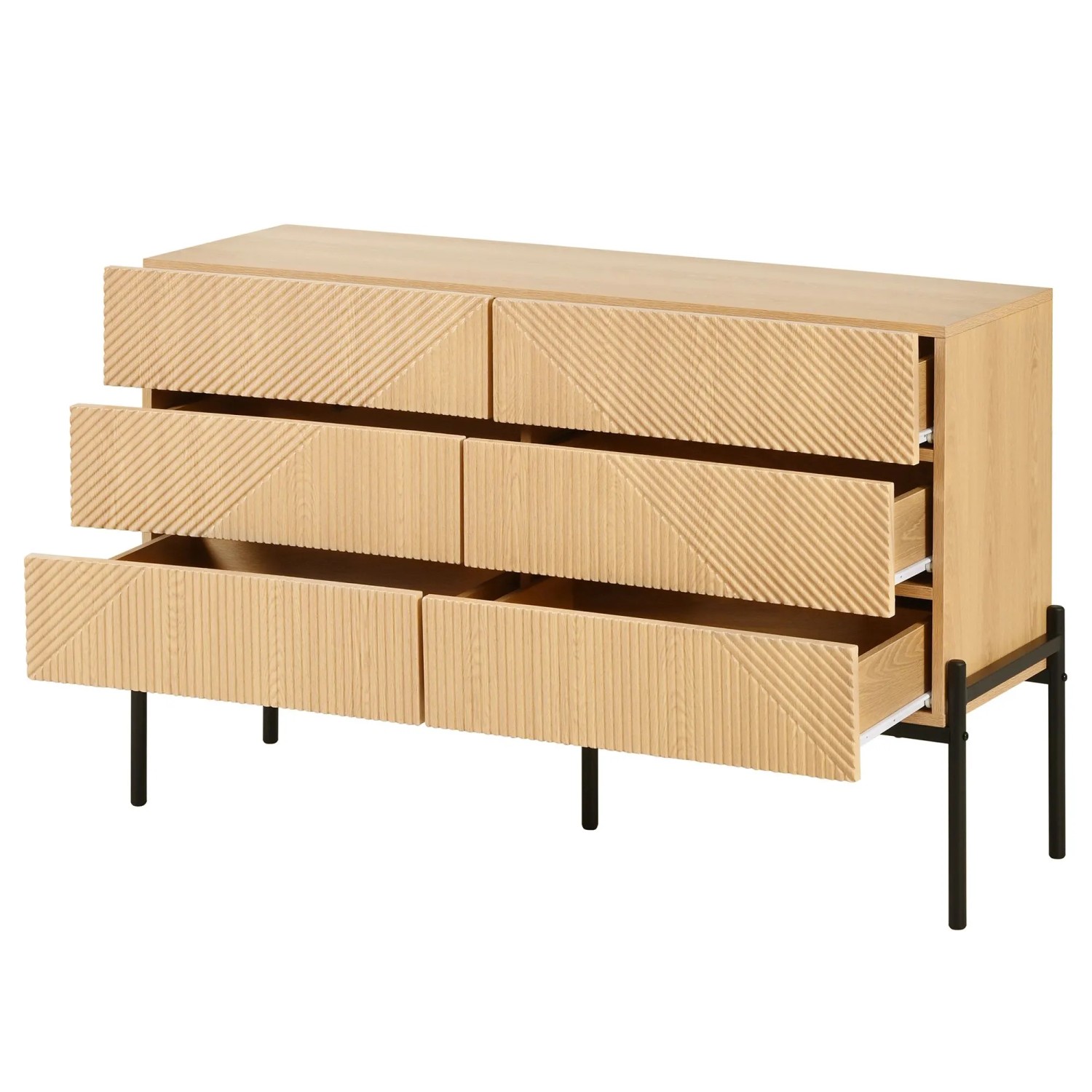 okwish Sideboard mit Doppeltüren Schublade Wohnzimmer 115.5x76x40cm Natur