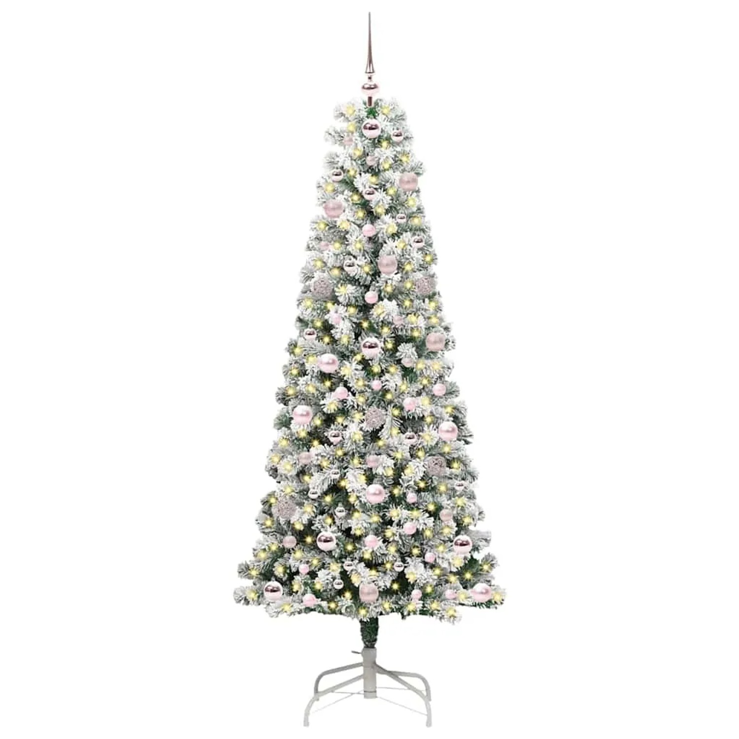vidaXL Künstlicher Klappbarer Weihnachtsbaum Grün und Weiß 180 cm 3395597
