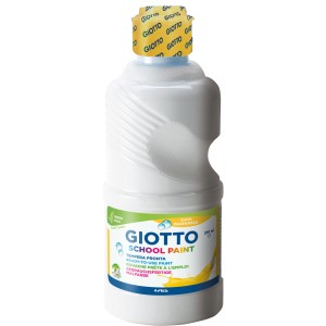 Giotto School Paint, super auswaschbare Temperafarbe Bio Weiß, 250ml Flasche.