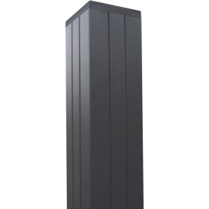 Anthrazitfarbener Aluminium-Pfosten (68x68x2400 mm) für Zaunbau & Sichtschutz.