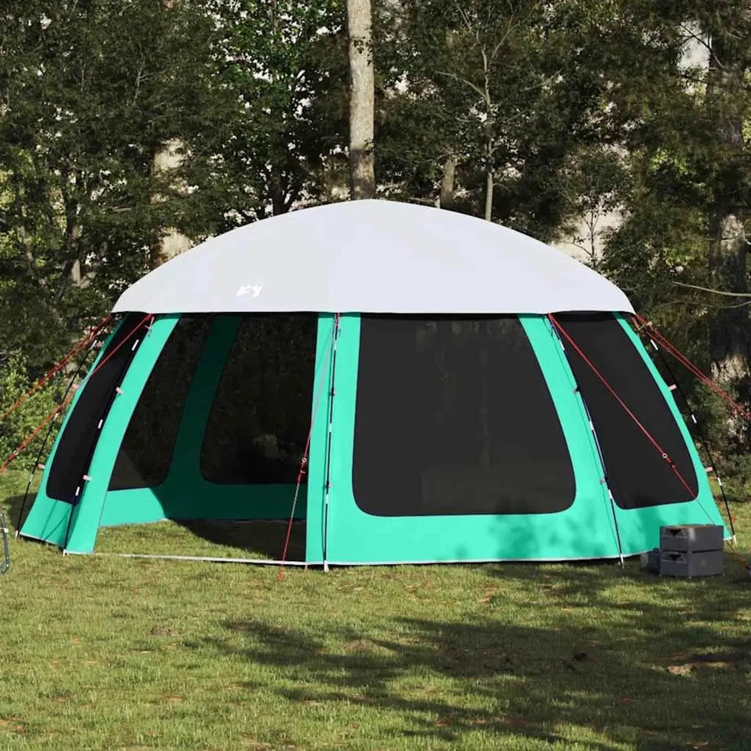 vidaXL Poolzelt mit Abnehmbarem Überzelt Netzwänden Meergrün 510x510cm 4100635_2
