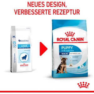 Royal Canin Maxi Puppy Trockenfutter, 4kg Packung für Welpen großer Rassen.
