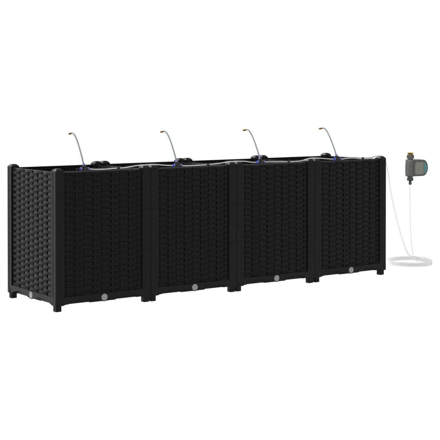 vidaXL Garten-Pflanzgefäß 4 Stk Schwarz 160 x 40 x 53 cm Stahl 42002857 günstig online kaufen