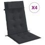 4er-Set vidaXL Hochlehner-Auflagen in Schwarz aus Oxford-Gewebe für Gartenstühle.