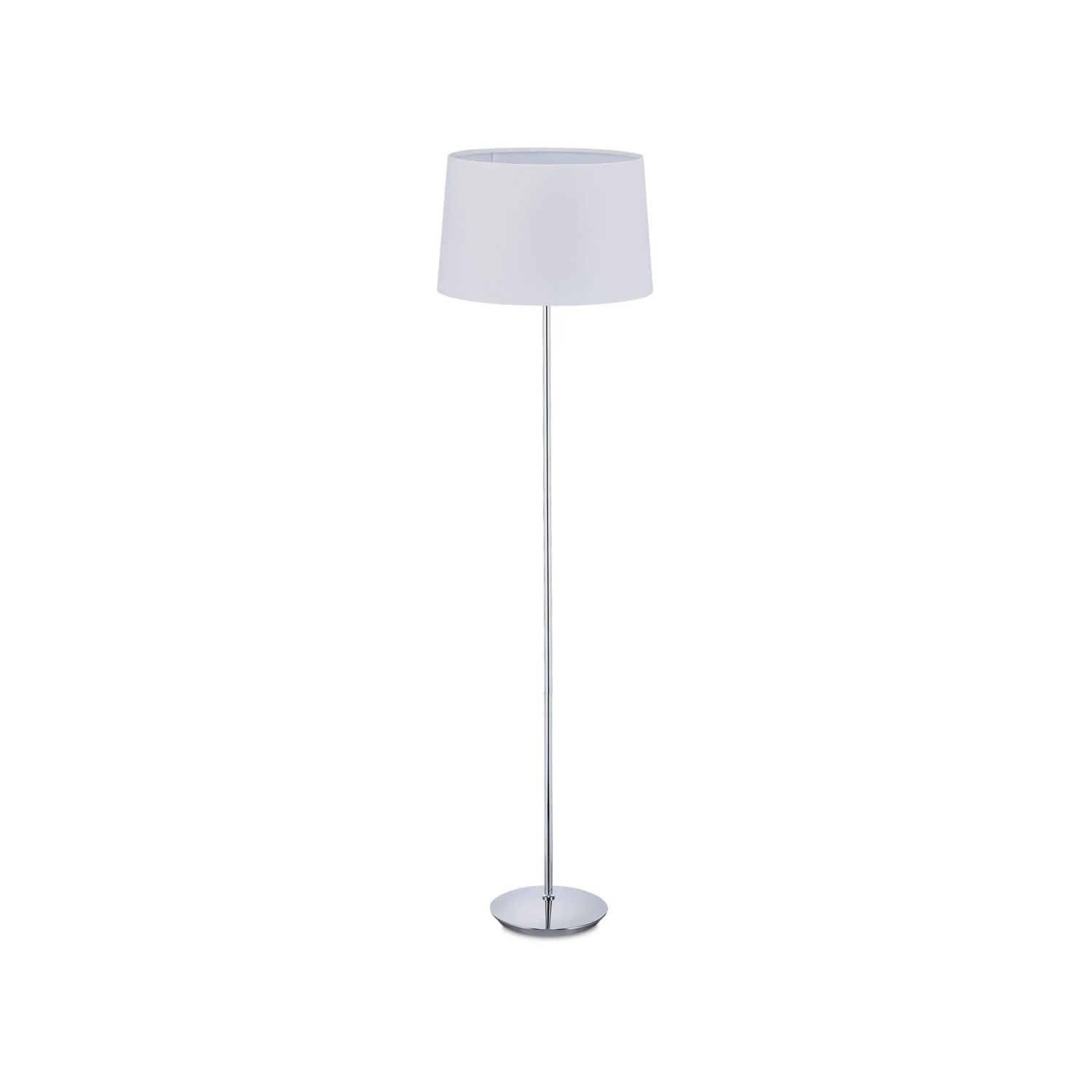 Relaxdays Stehlampe Eisen Stoff Weiß Fußschalter 148,5 cm x 40 cm 3,1 kg