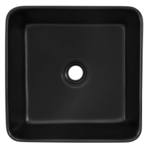 ML-Design Handwaschbecken, Keramik, Schwarz Matt, quadratisch, 39x39 cm.