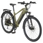 Moosgraues Prophete E-Bike SUV Stack 2.0 mit integriertem Akku und Gepäckträger.