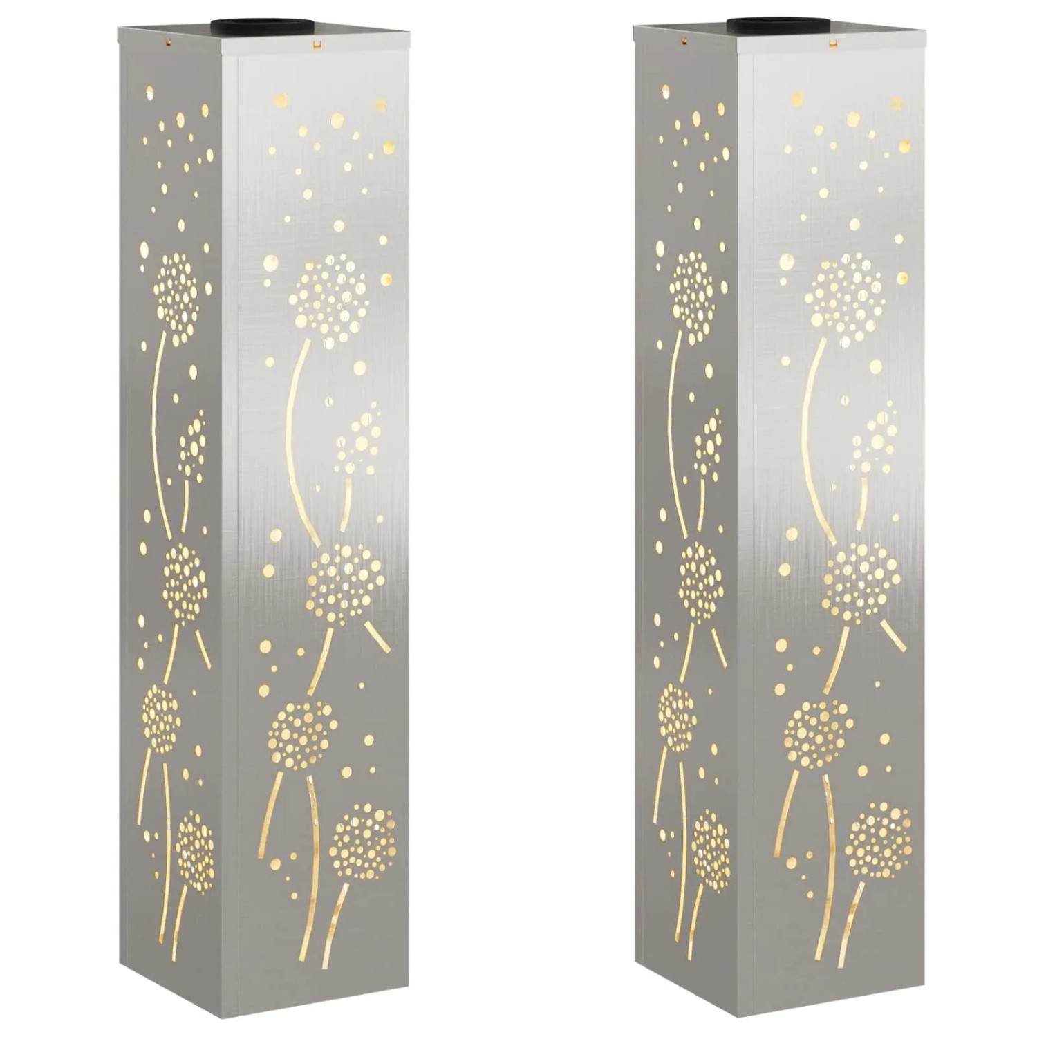 vidaXL Solar LED Weg Licht 2 Stk Silber Edelstahl 879776