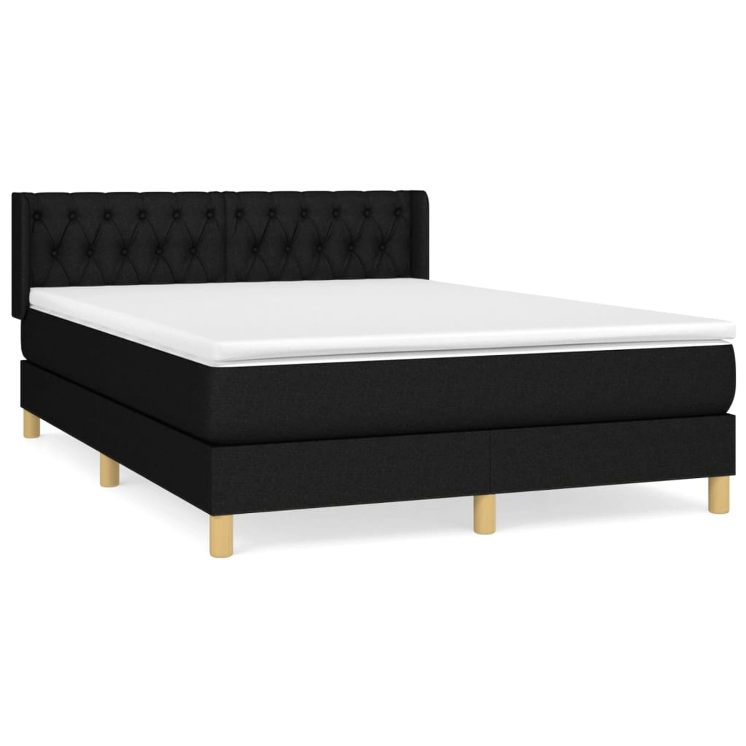 vidaXL Boxspringbett mit Matratze Schwarz 140x190 cm Stoff 3130507 günstig online kaufen