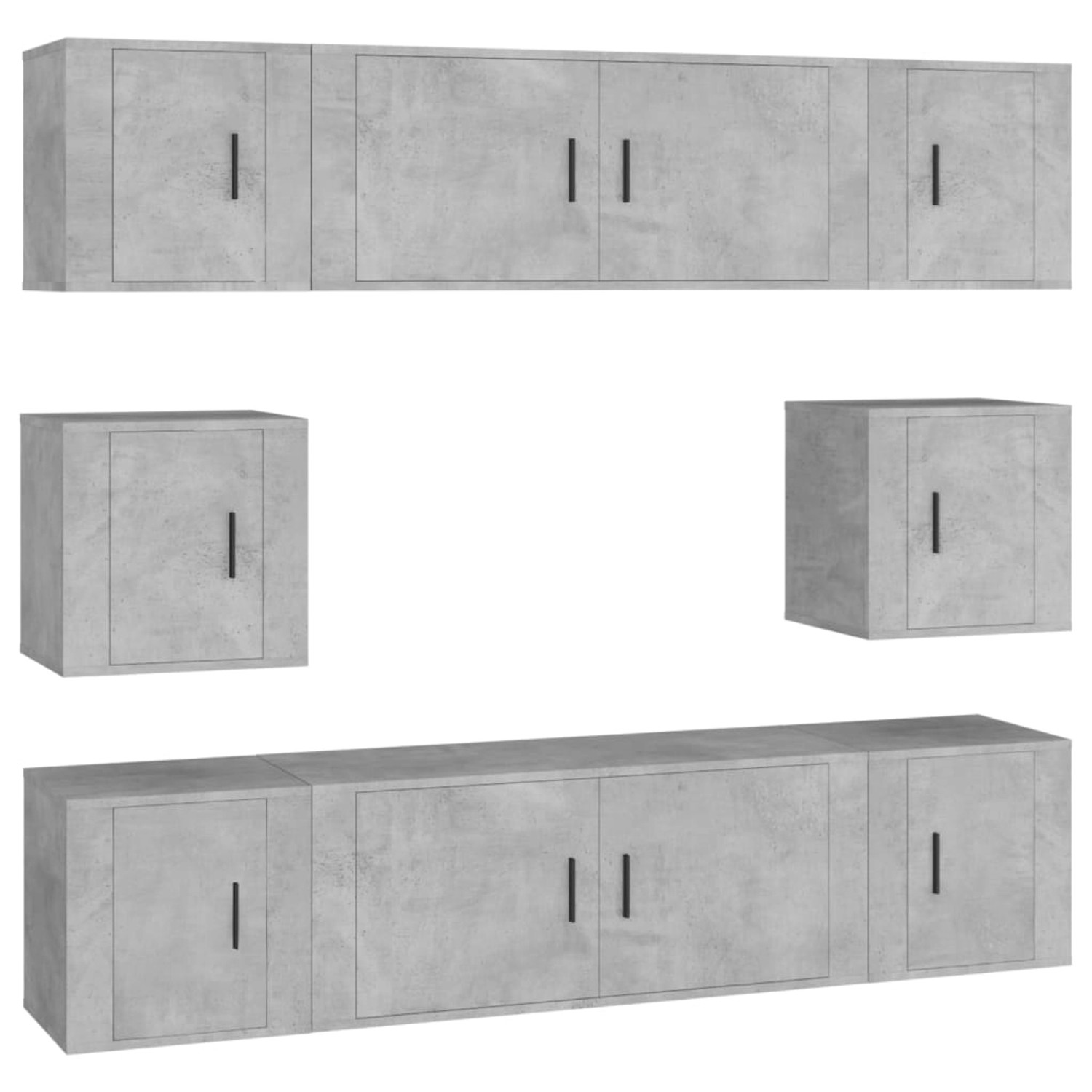 vidaXL 8-Tlg TV-Schrank-Set Betongrau Holzwerkstoff 3188674